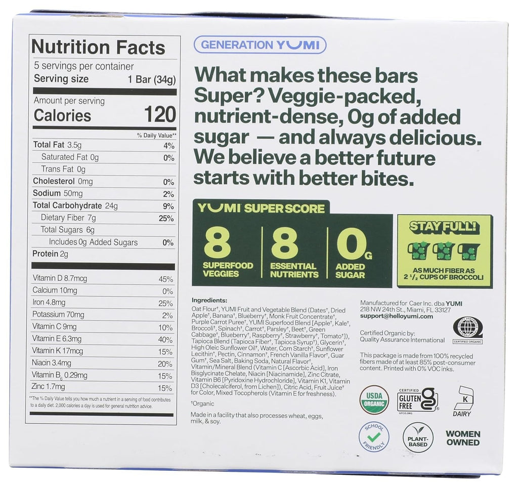 Organic Superfood Kids Bars - Blueberry (5 CT)