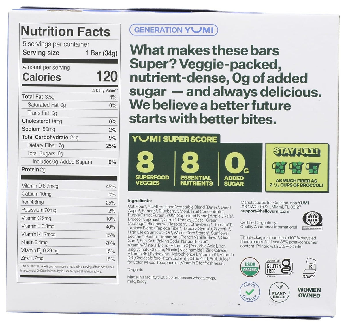 Organic Superfood Kids Bars - Blueberry (5 CT)
