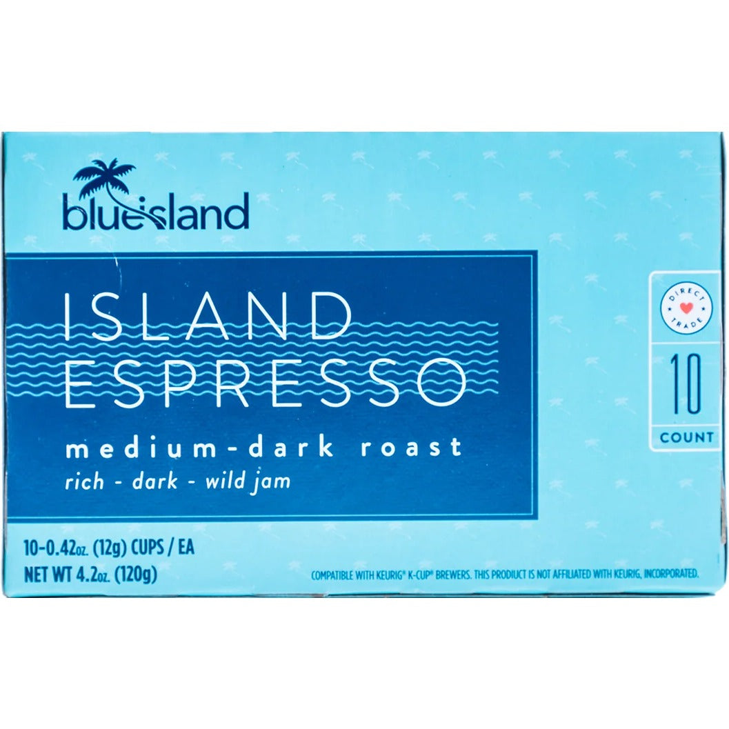 Island Espresso Blend Medium Dark Roast Single Serve Coffee K Cups (10 CT)