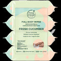 Fresh Cucumber Deodorizing & Restoring Full Body Wipes (4 Pack)