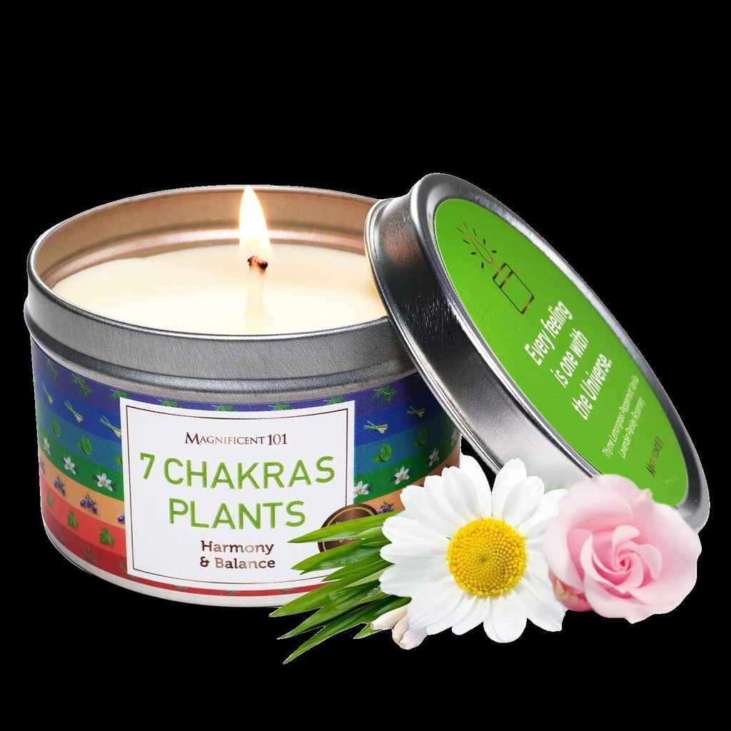 7 Chakras Plants - Natural Soy Wax Tin Candle