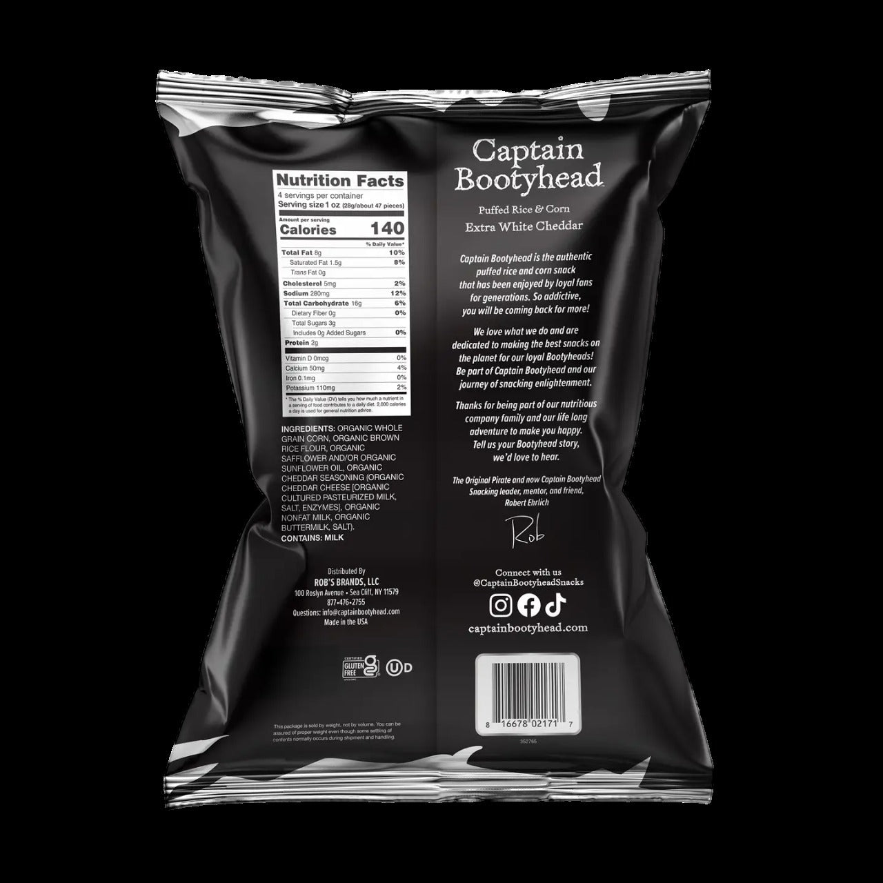 Captain Bootyhead Extra White Cheddar Puffs