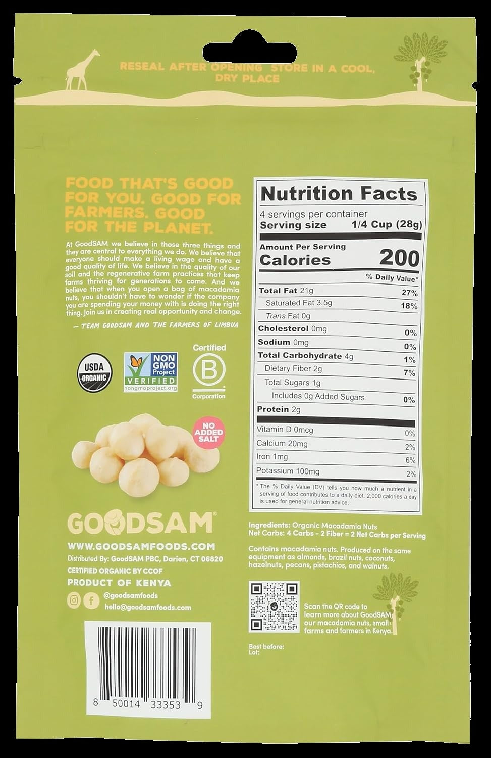 Organic Raw Macadamia Nuts Unsalted