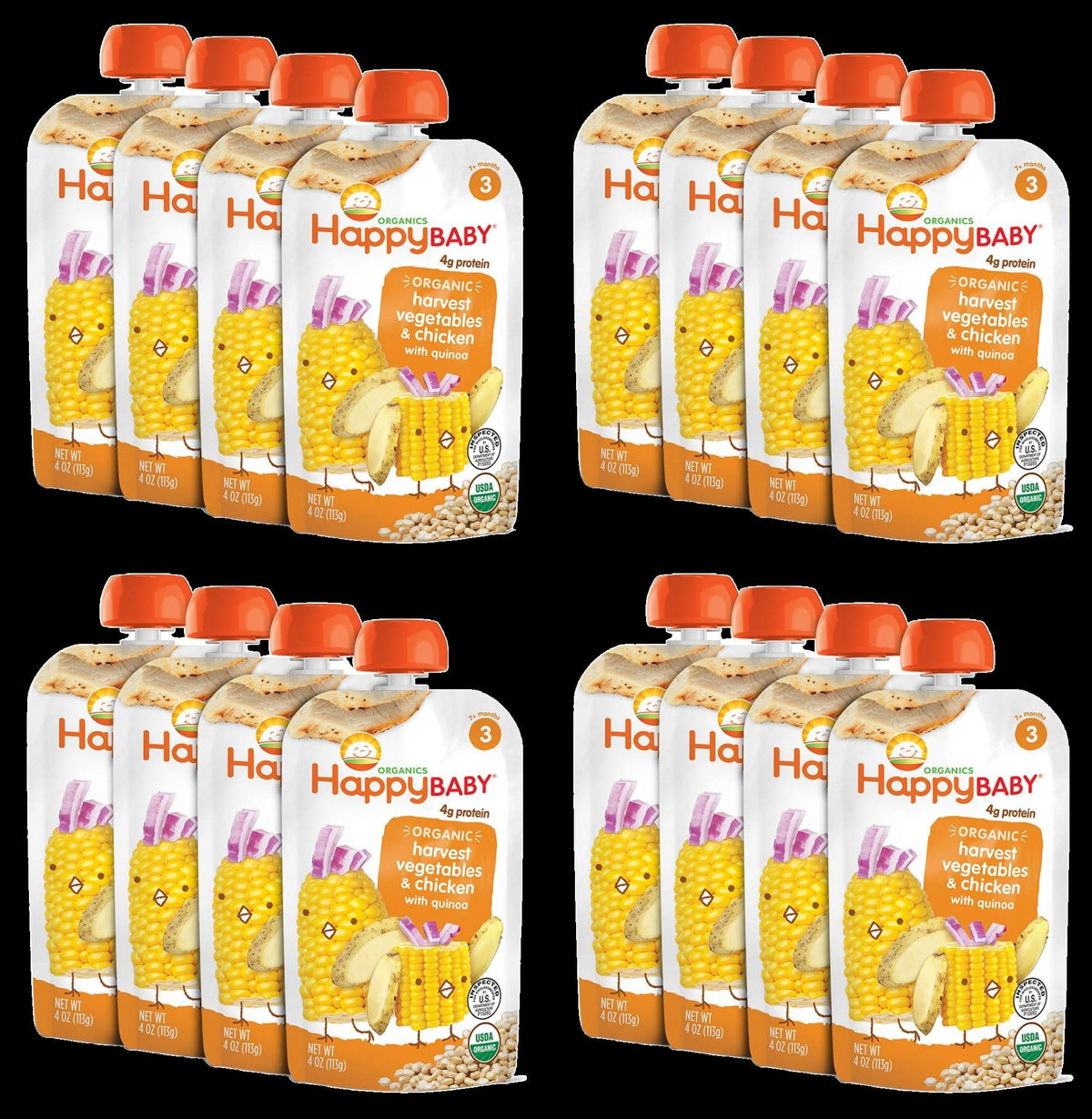 Organic Harvest Vegetables & Chicken Stage 3 Baby Food (16 Pack)