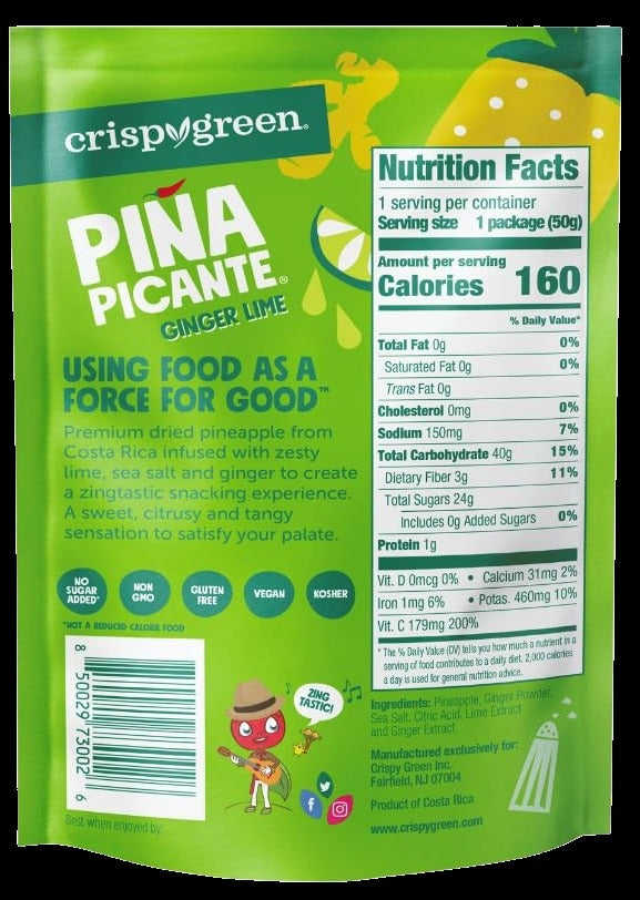 Dried Pineapple with Lime Ginger Pina Picante (12 Pack)