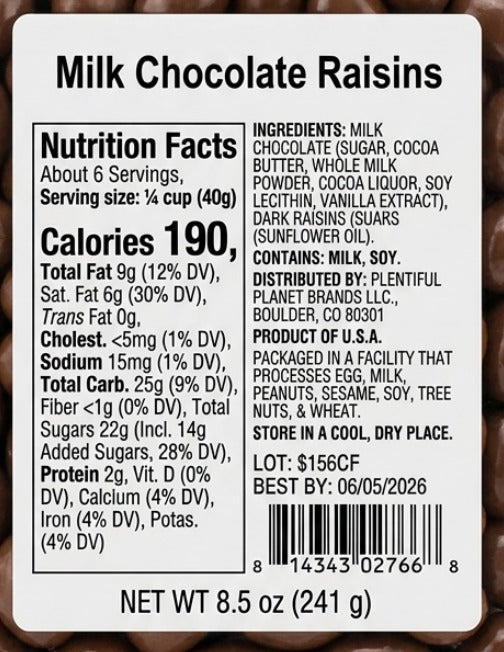 Milk Chocolate Raisins
