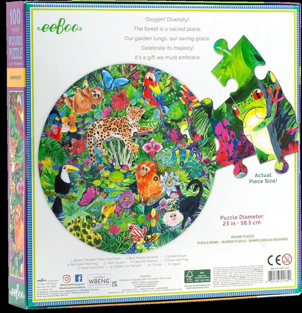 Rainforest 100-piece Round Puzzle