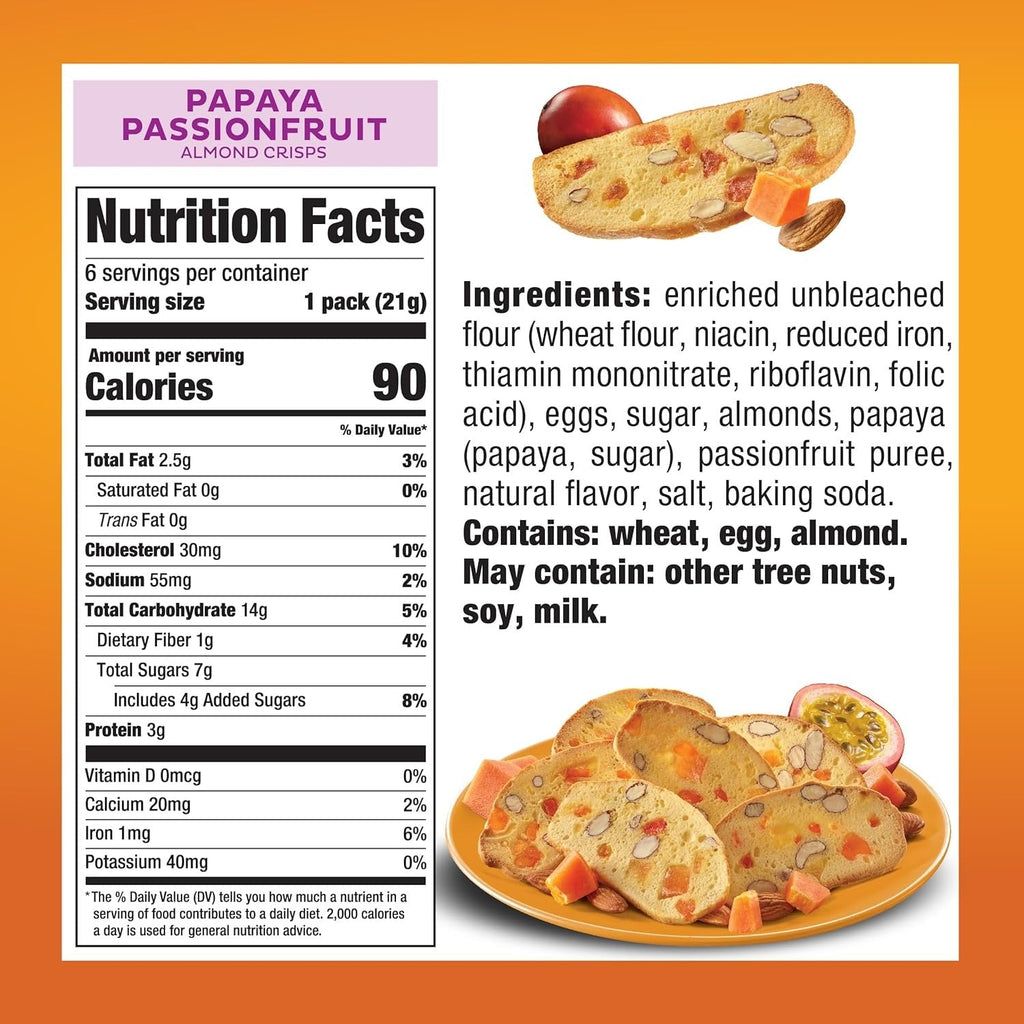 Papaya Passionfruit Almond Cookies (6 CT)
