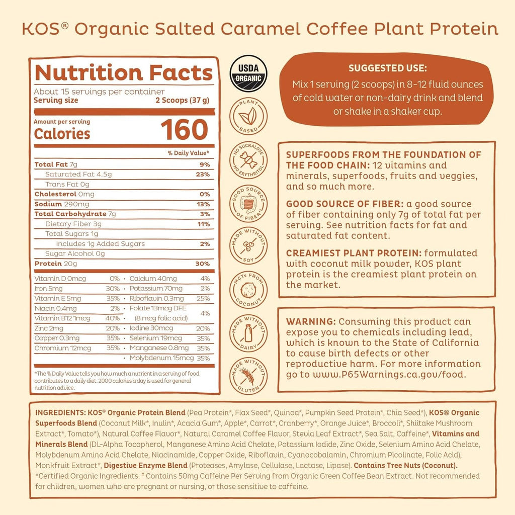 Superfood Plant Protein Powder - Salted Caramel Coffee