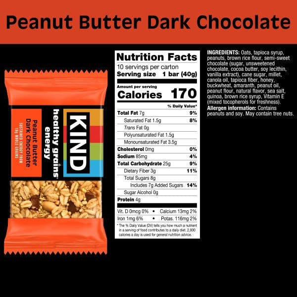 Peanut Butter Dark Chocolate Energy Bars (10 CT)