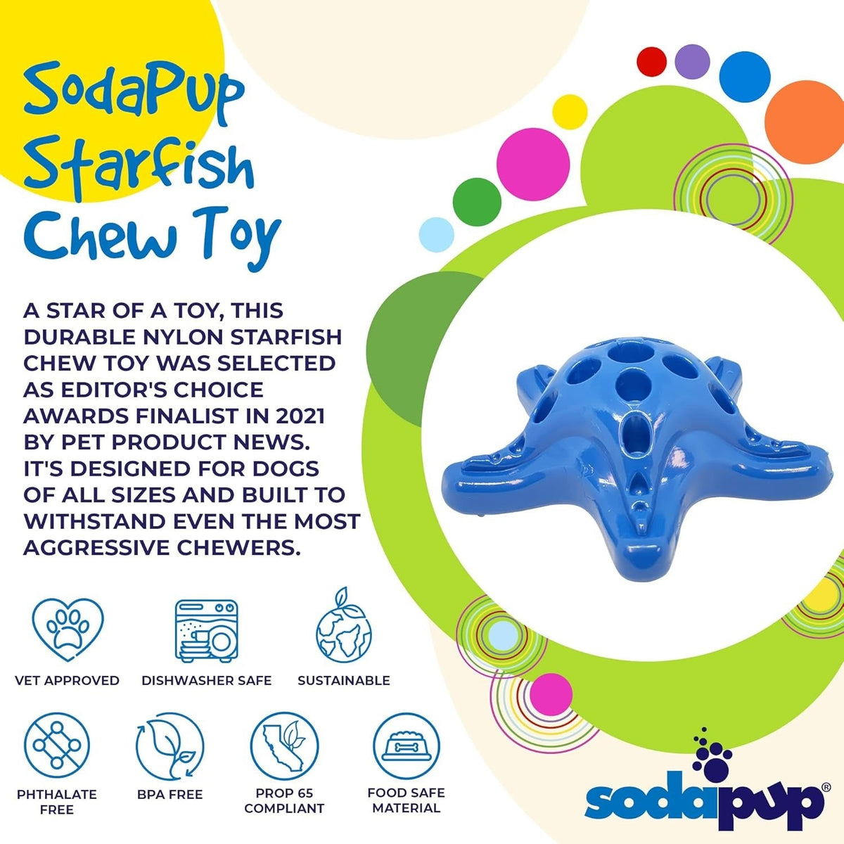 Starfish – Durable Dog Chew Toy - Blue