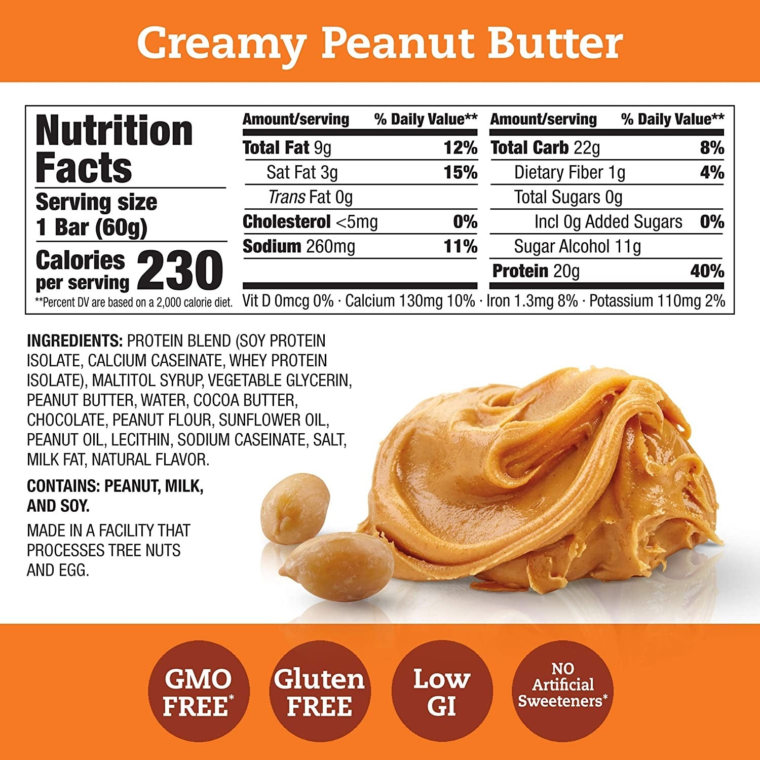 Creamy Peanut Butter Protein Bar