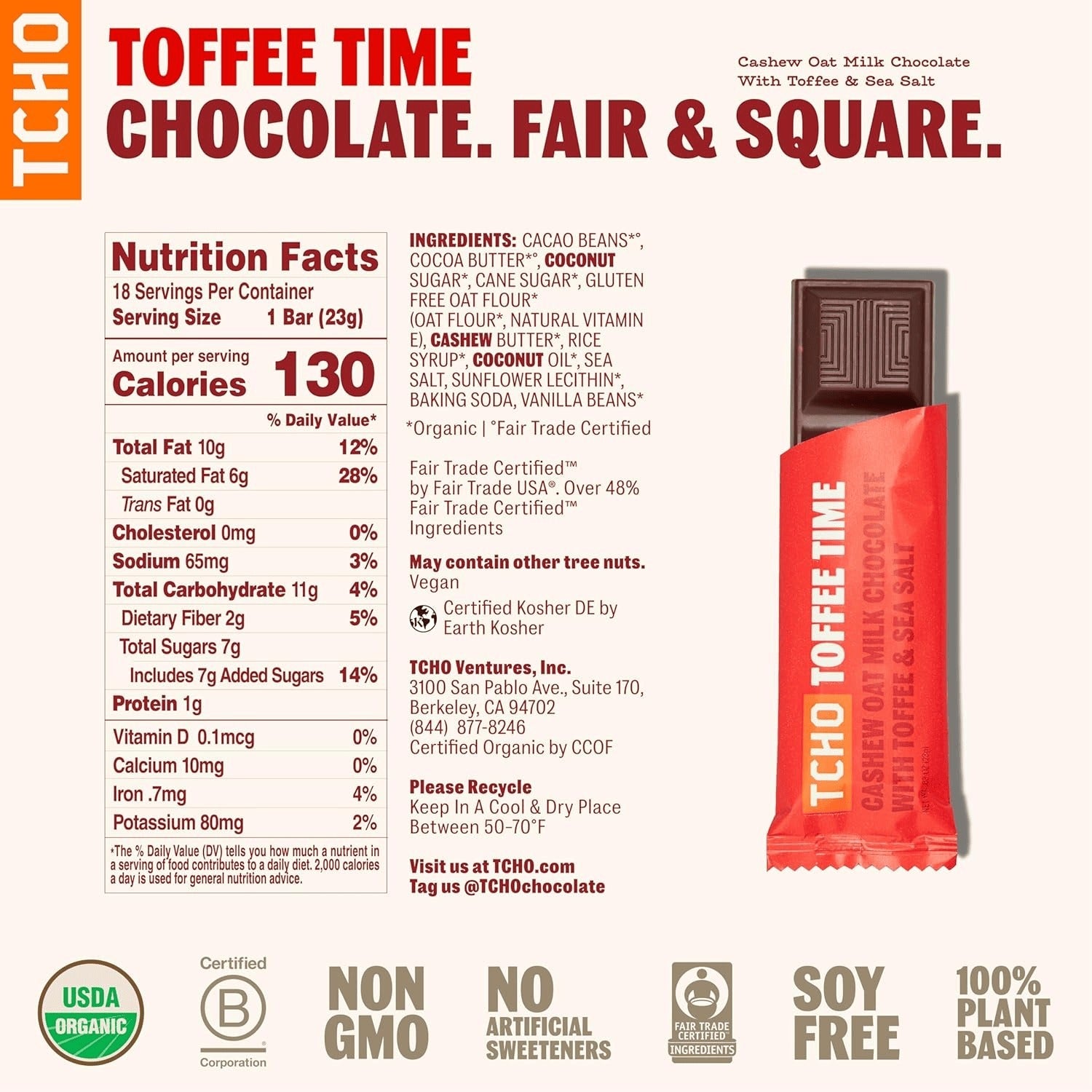 Toffee Time Chocolate Bar (18 CT)