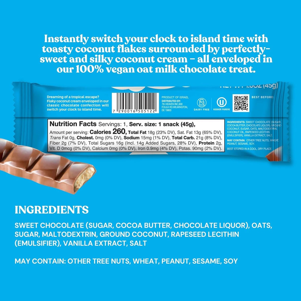 Oat Milk Caramelized Coconut Chocolate Bar