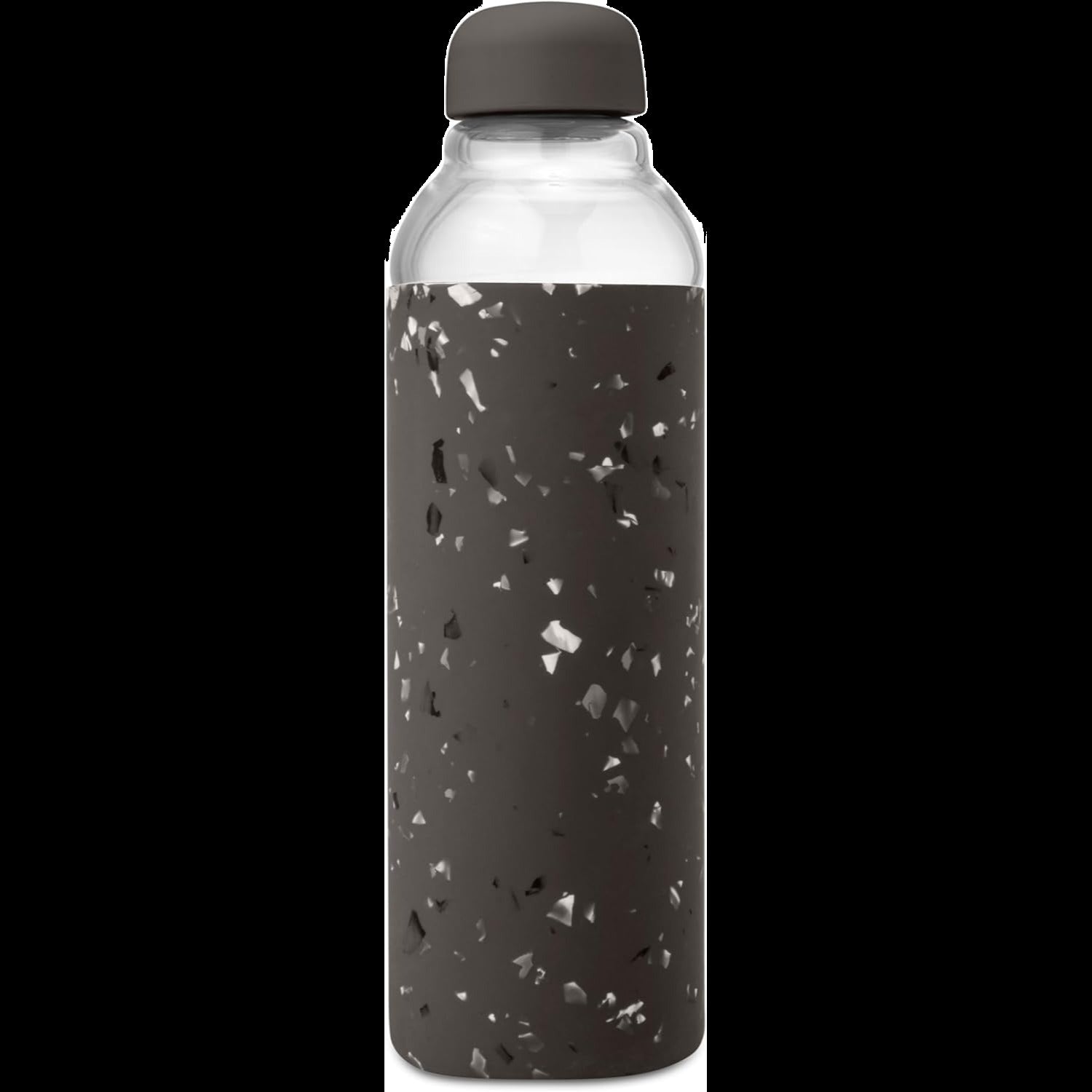 20oz Glass Water Bottle - Charcoal Terrazzo