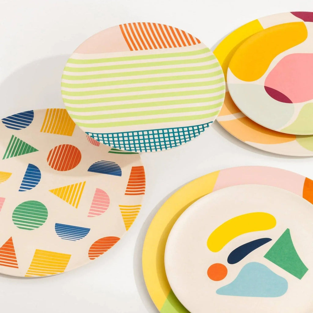 Bamboo Salad Plate Set in Angles (4 CT)