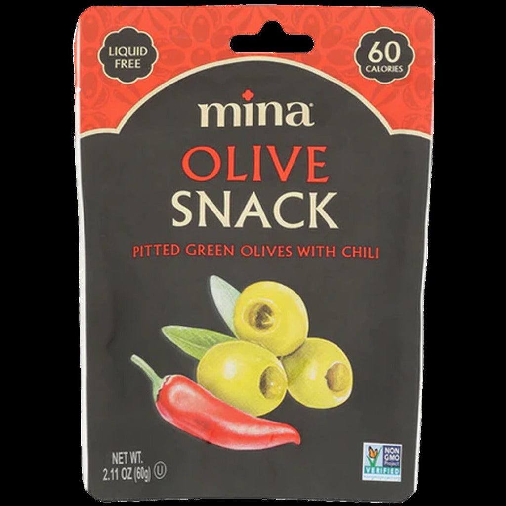 Green Pitted Olives With Chili (Snack Bag)