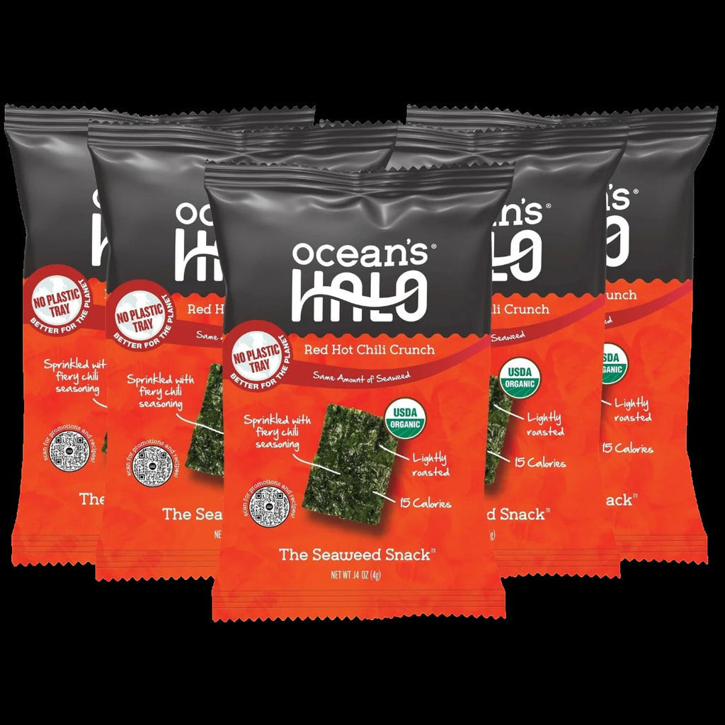 Organic Red Hot Chili Seaweed Snacks (5 Pack) - Trayless