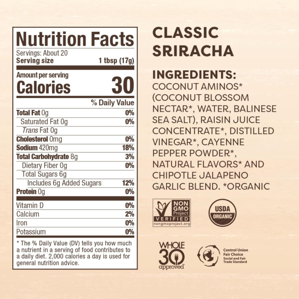 Organic Classic Sriracha Marinade & Sauce