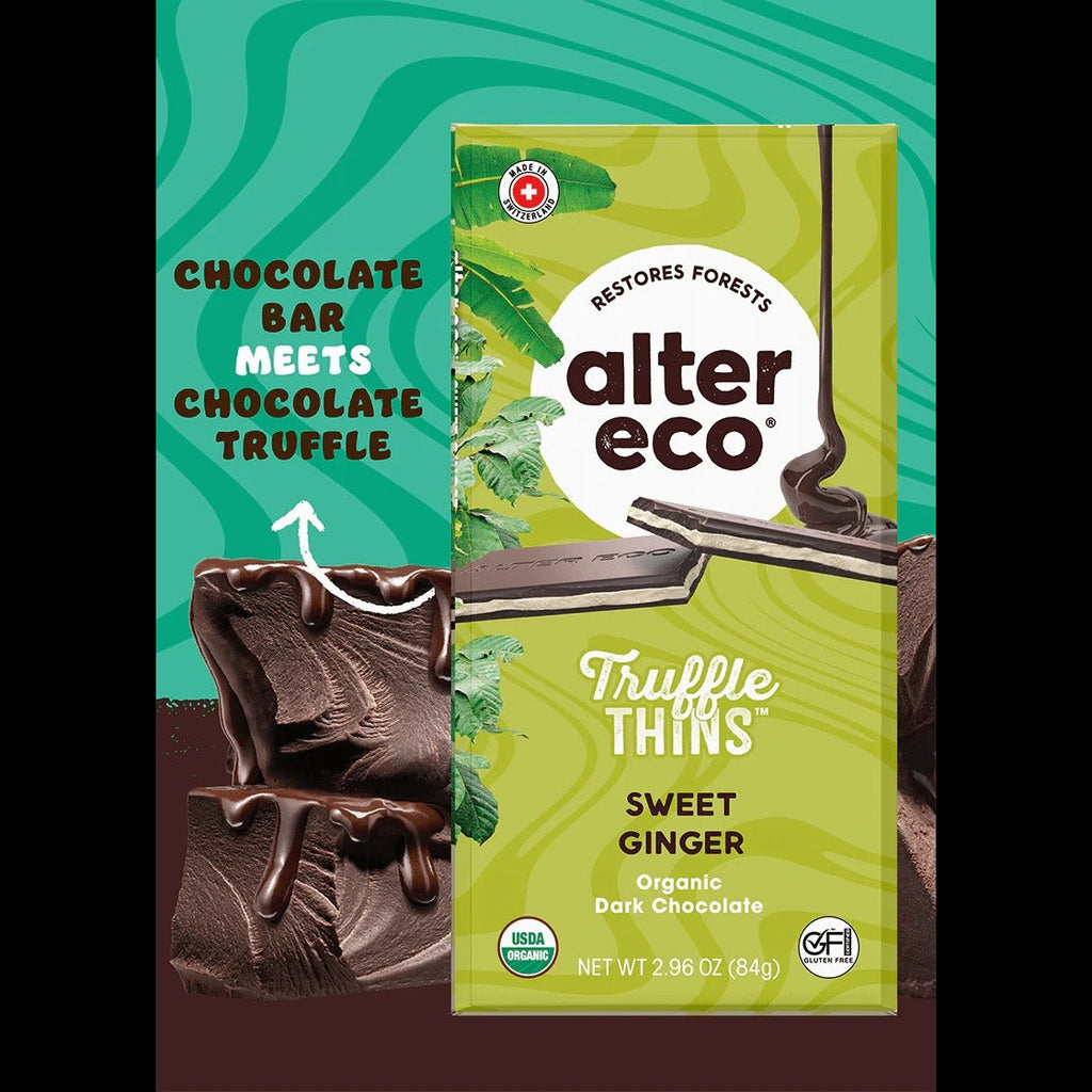 Organic Sweet Ginger Truffle Chocolate Thins