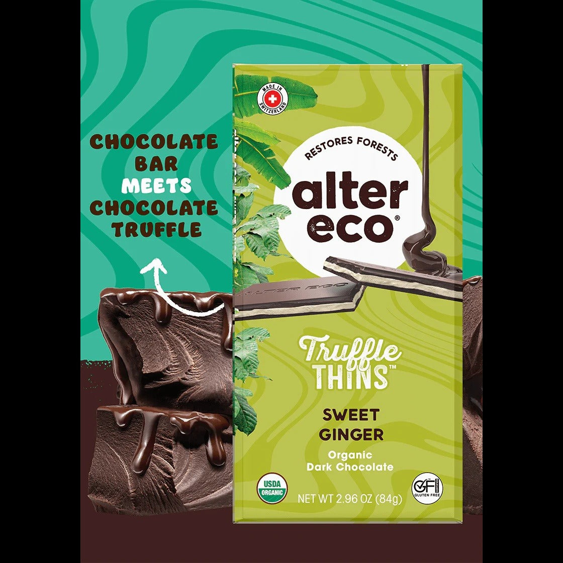 Organic Sweet Ginger Truffle Chocolate Thins