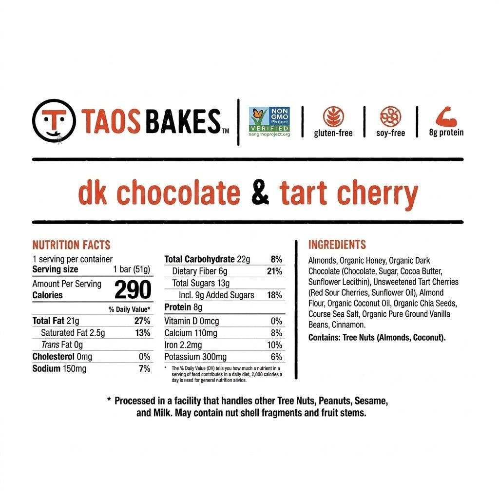 Dark Chocolate Tart Cherry Bar (12 CT)