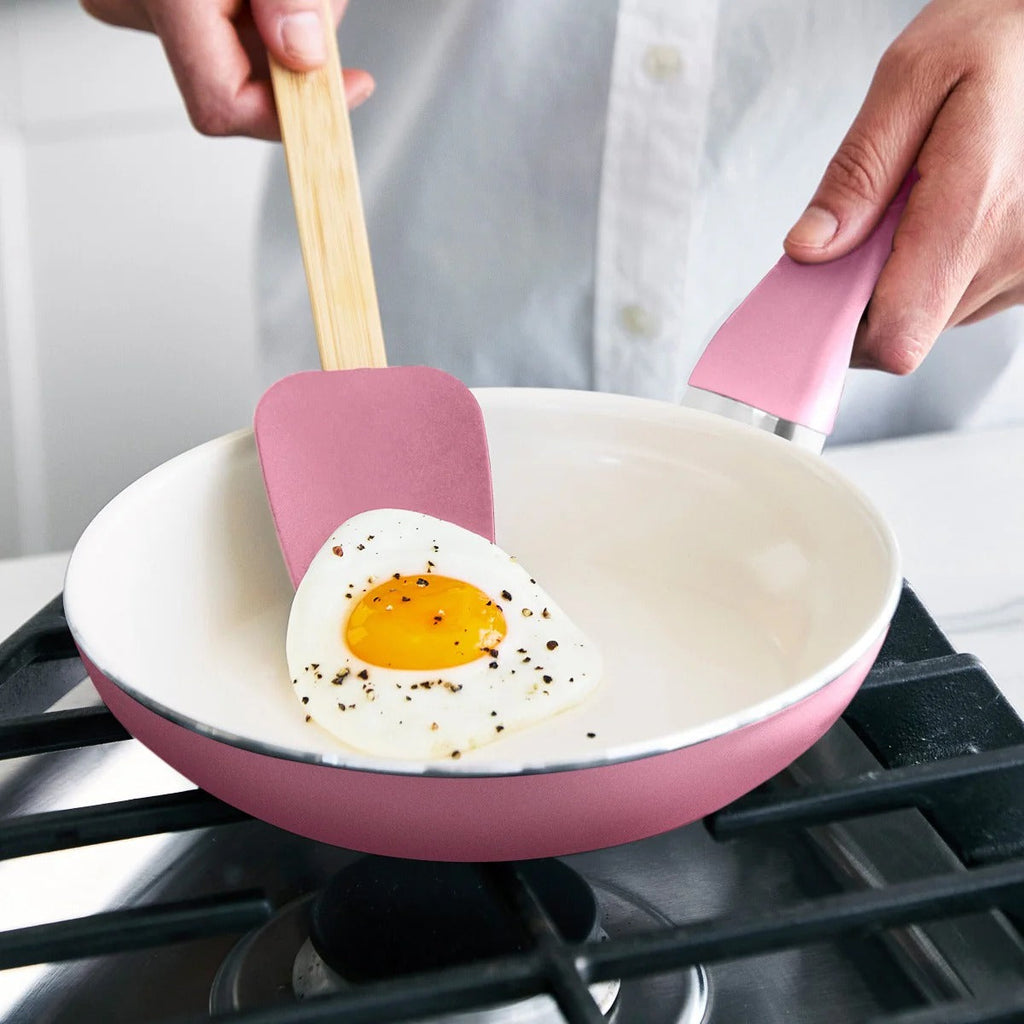 Rio Ceramic NS 8inches Fry Pan W/ Spatula - Pink