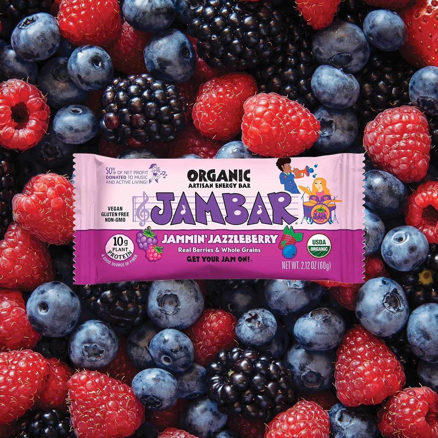 Organic Jammin Jazzleberry Bar (12 Pack)
