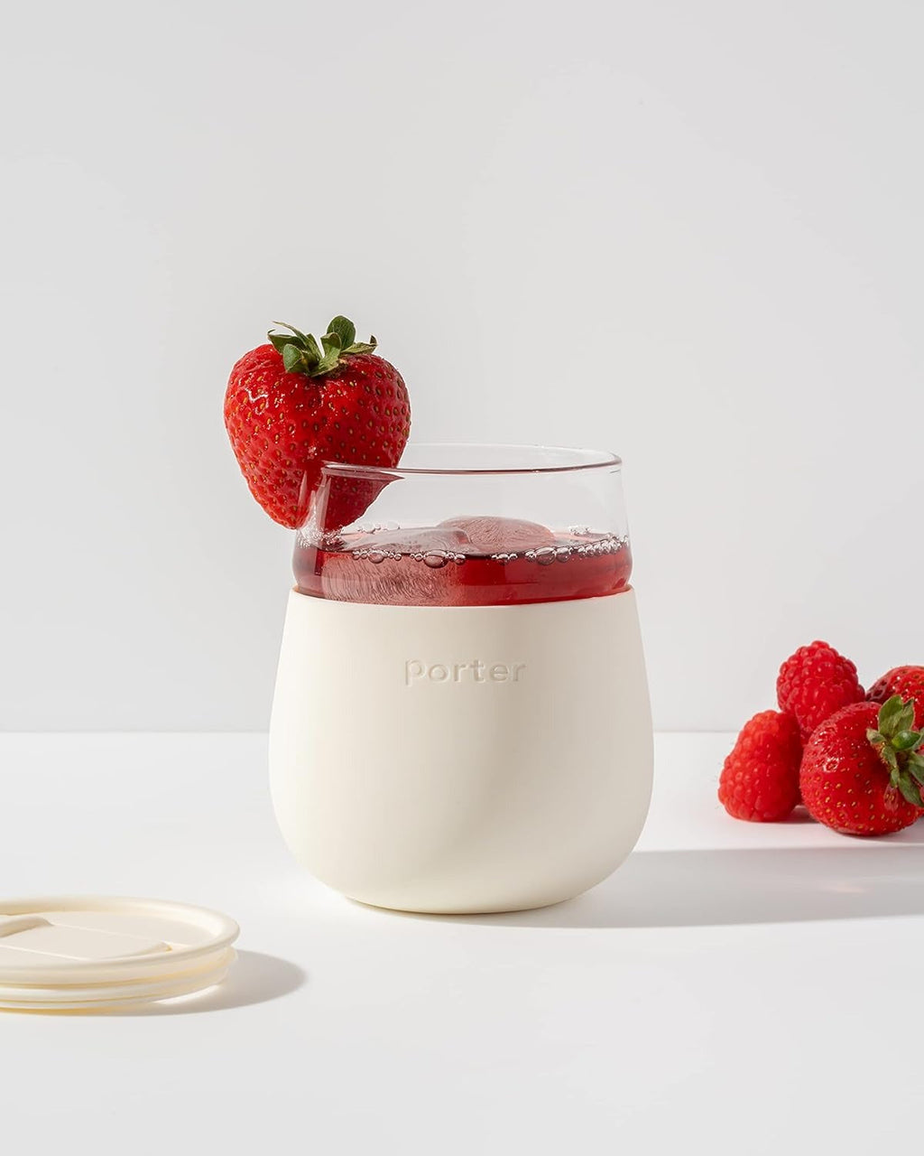 15oz Wine Cocktail Glass w/ Protective Silicone Sleeve - Cream