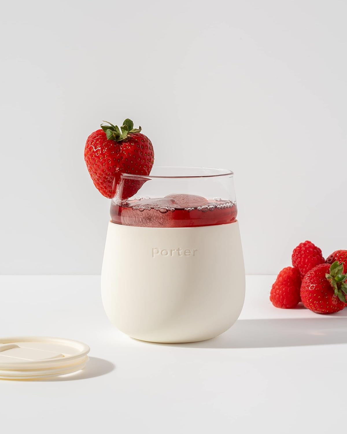 15oz Wine Cocktail Glass w/ Protective Silicone Sleeve - Cream