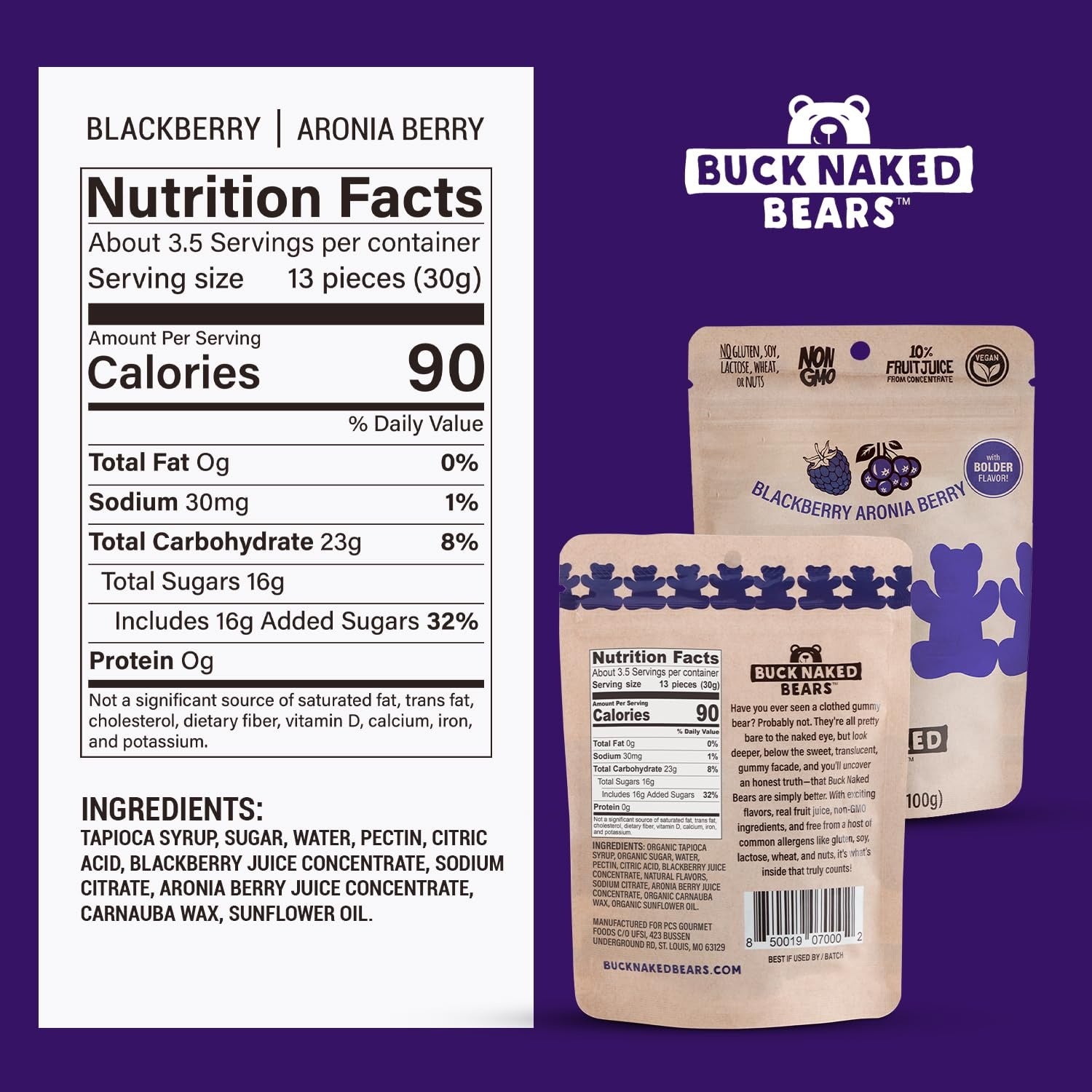 Blackberry and Aronia Berry Gummy Bears