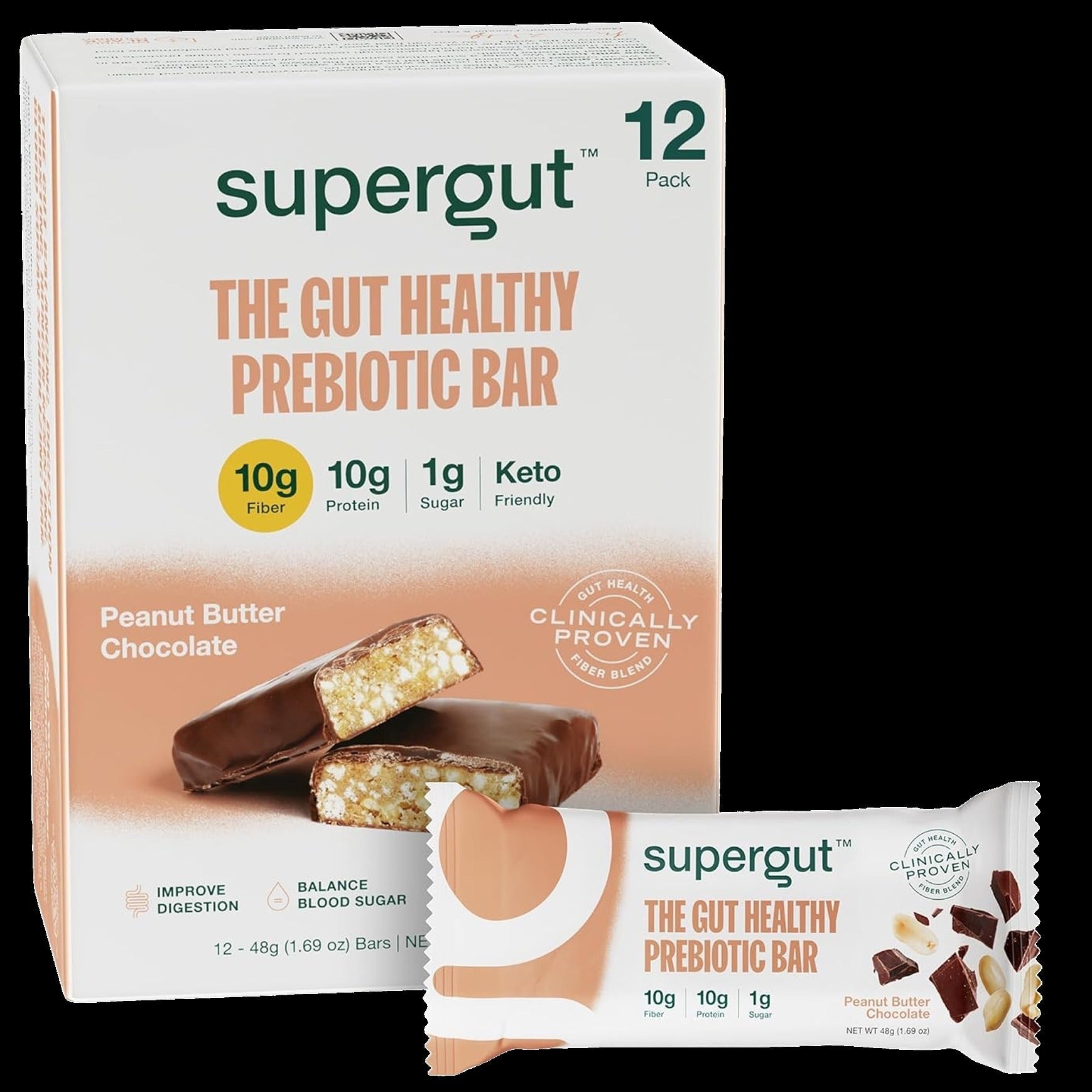 Peanut Butter Chocolate Prebiotic Bar (12 CT)