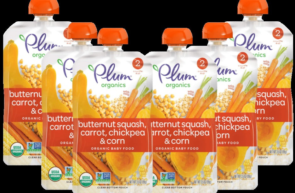 Butternut Squash Carrot Chickpea & Corn Baby Food Pouch