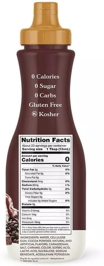 Sugar-Free Dark Chocolate Espresso Sauce Topping