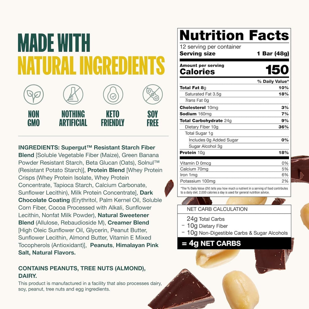 Peanut Butter Chocolate Prebiotic Bar (12 CT)