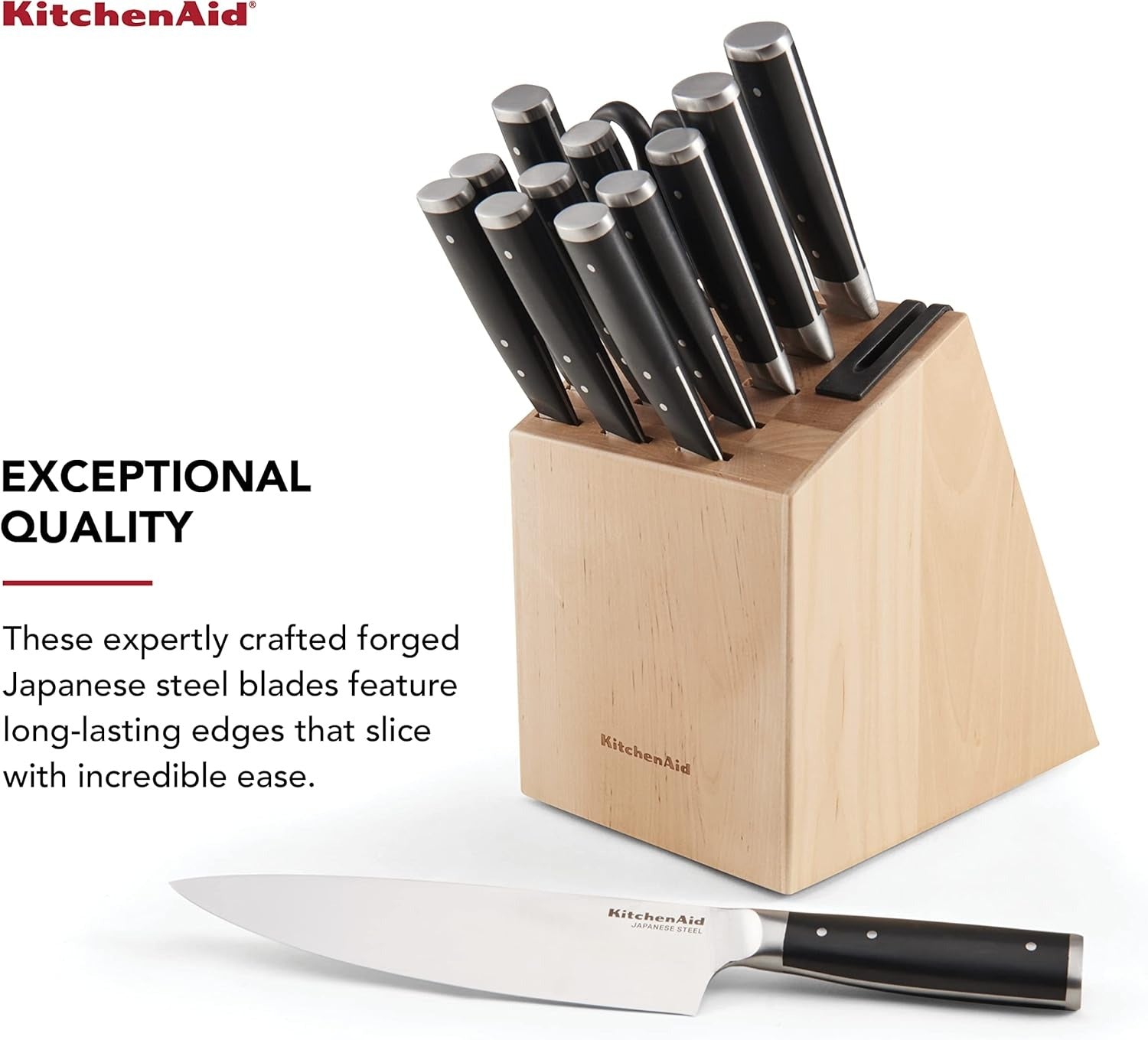 Gourmet 13-Piece Triple Rivet Knife Block Set - Matte Gray