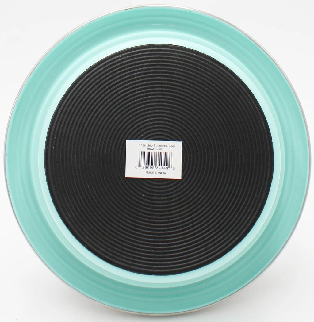 Easy Grip Stainless Steel Dog Bowl - Aqua