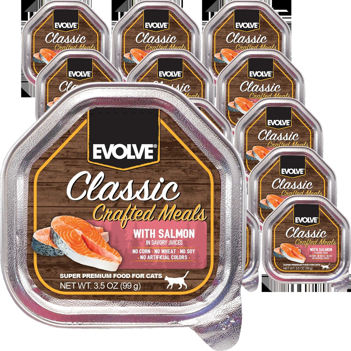 Classic Crafted Meats w/ Salmon Cat Food (15 Pack)