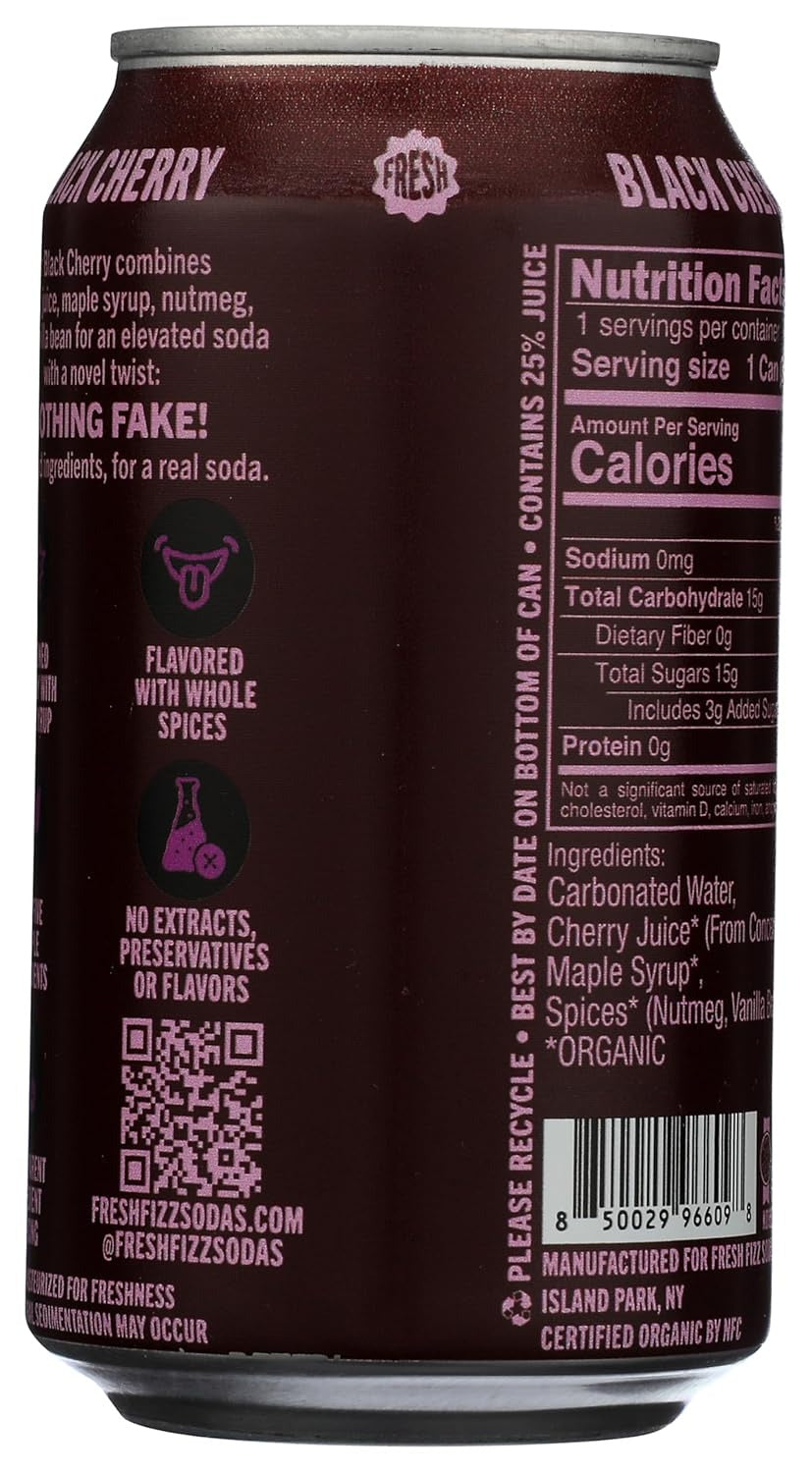 Organic Black Cherry Soda (12 Pack)