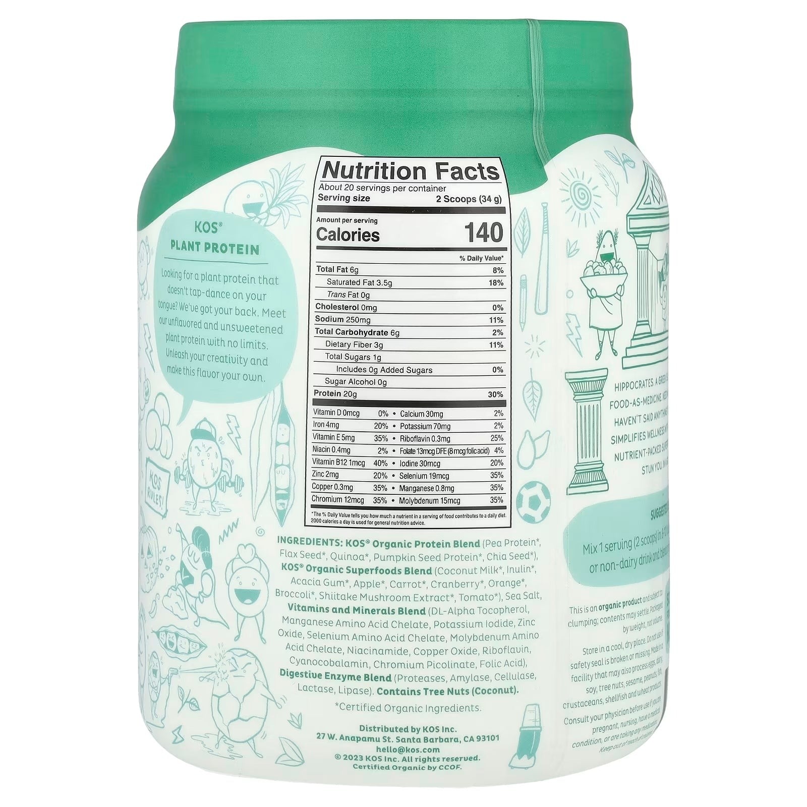 Organic Plant Protein Powder, Unflavored
