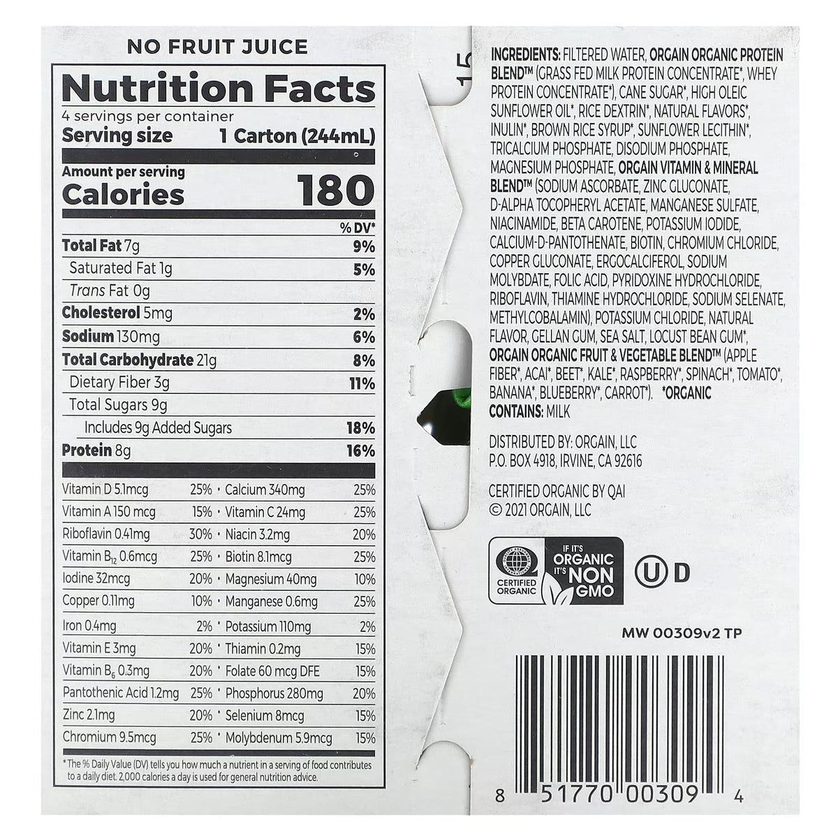 Organic Kids Protein Shake - Vanilla (4 Pack)