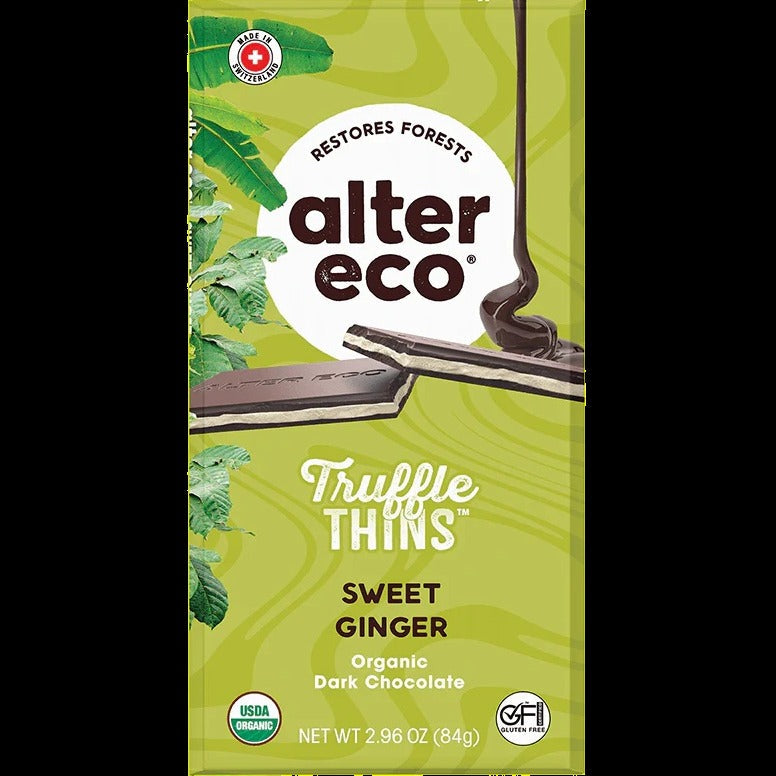 Organic Sweet Ginger Truffle Chocolate Thins