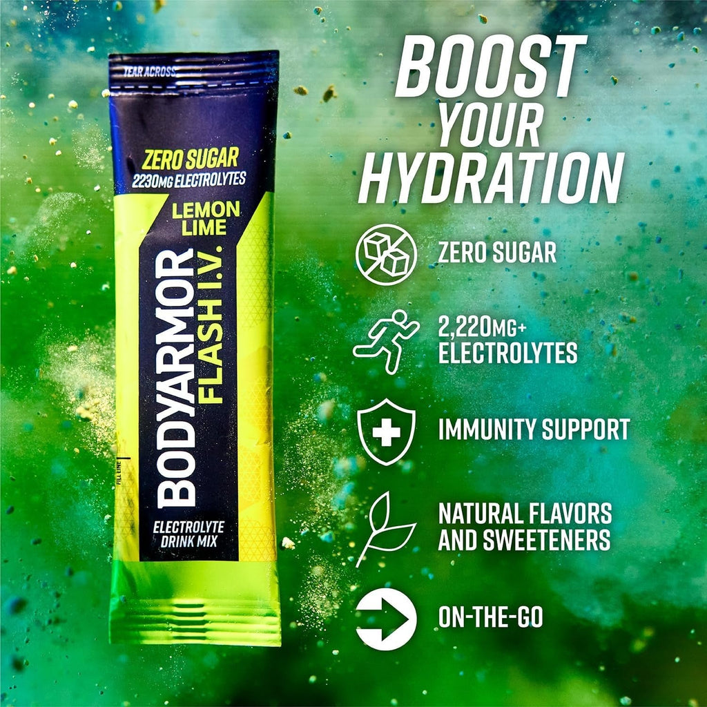 Flash IV Lemon Lime Electrolyte Drink Mix Packets (6 CT)