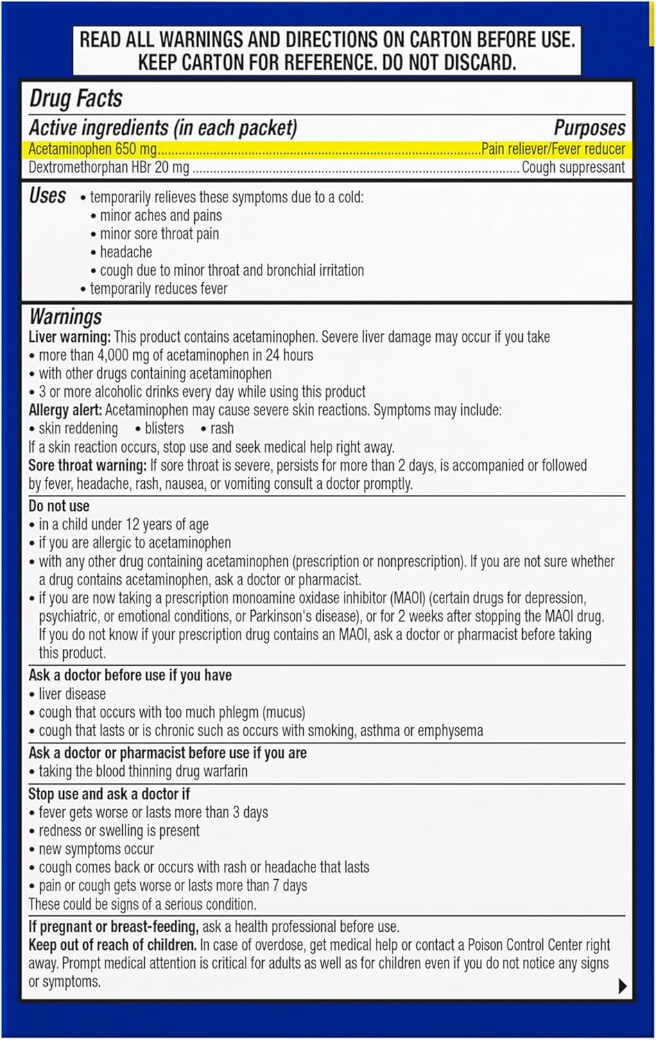 Daytime Severe Cold Relief Powder (6 CT)