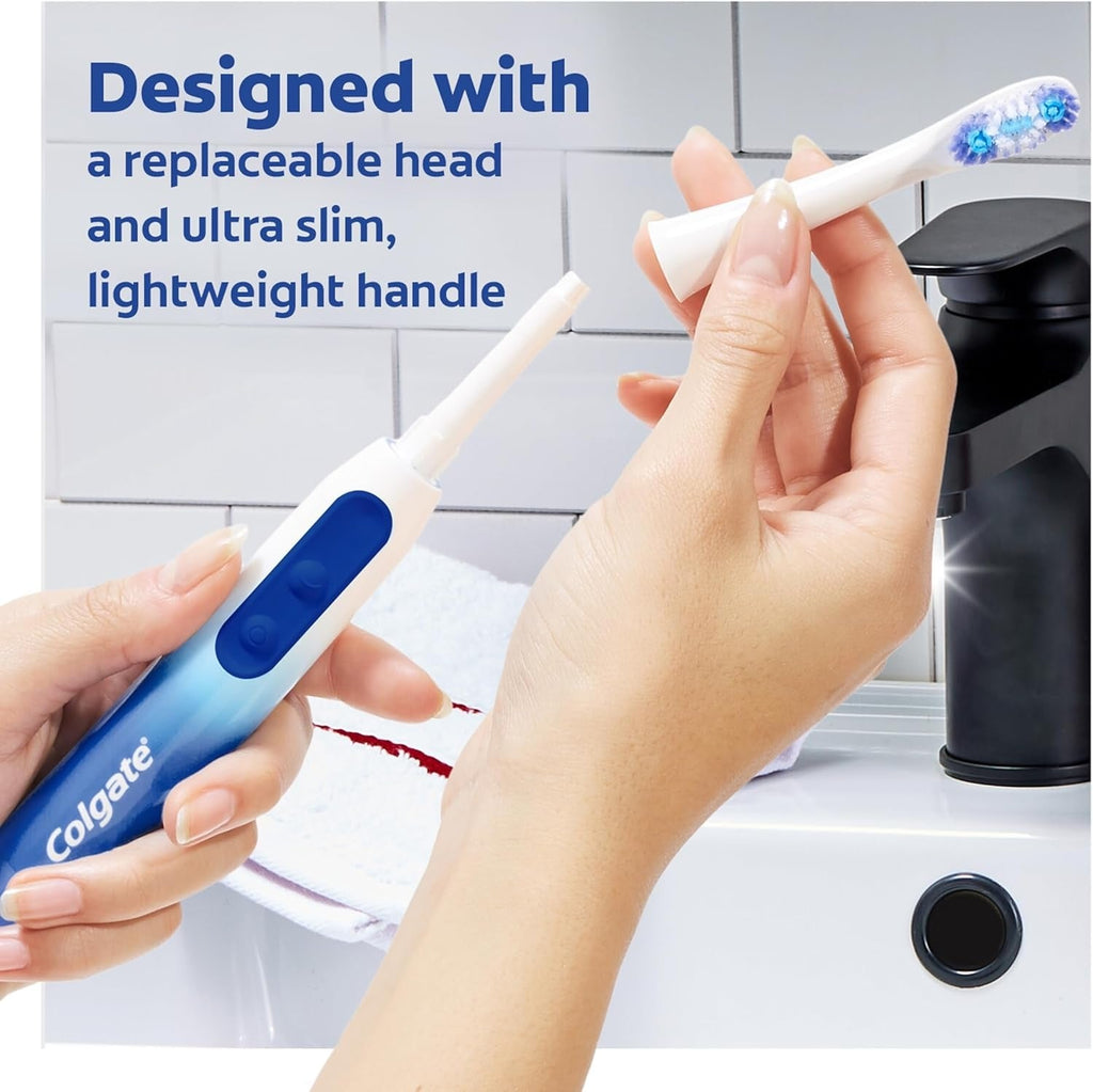360 Floss Tip Sonic Powered Battery Toothbrush + 2 Floss Tip Refill Heads