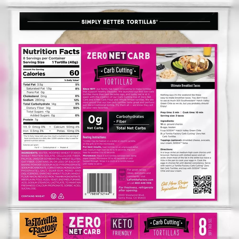 Zero Net Carb Tortillas