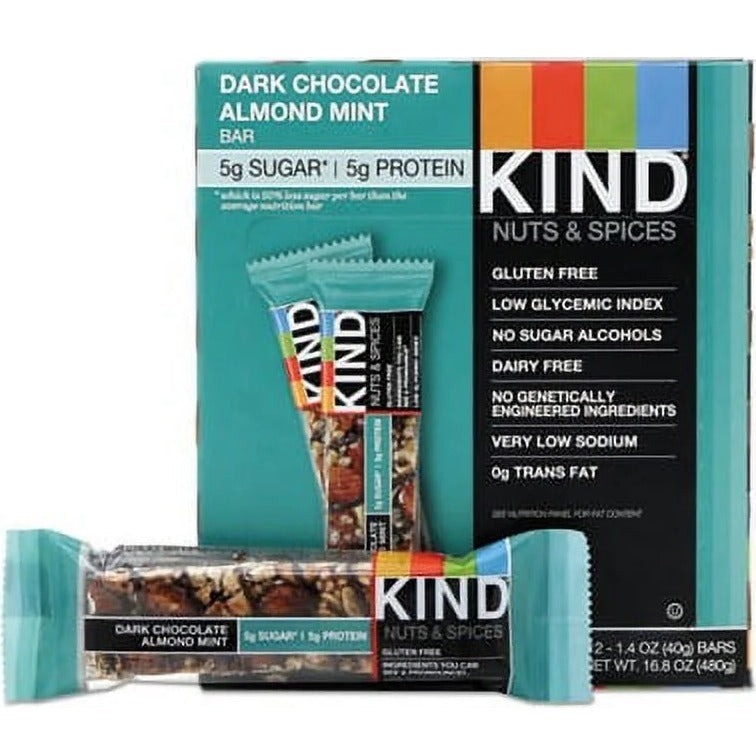 Dark Chocolate Almond Mint Bar (12 CT)