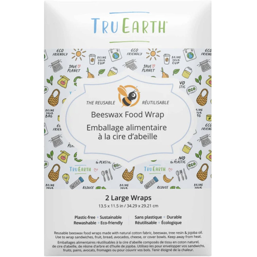 Beeswax Food Wrap Eco Print - 2 Large