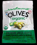 Organic Green Olives Double Stuffed with Jalapeno & Garlic