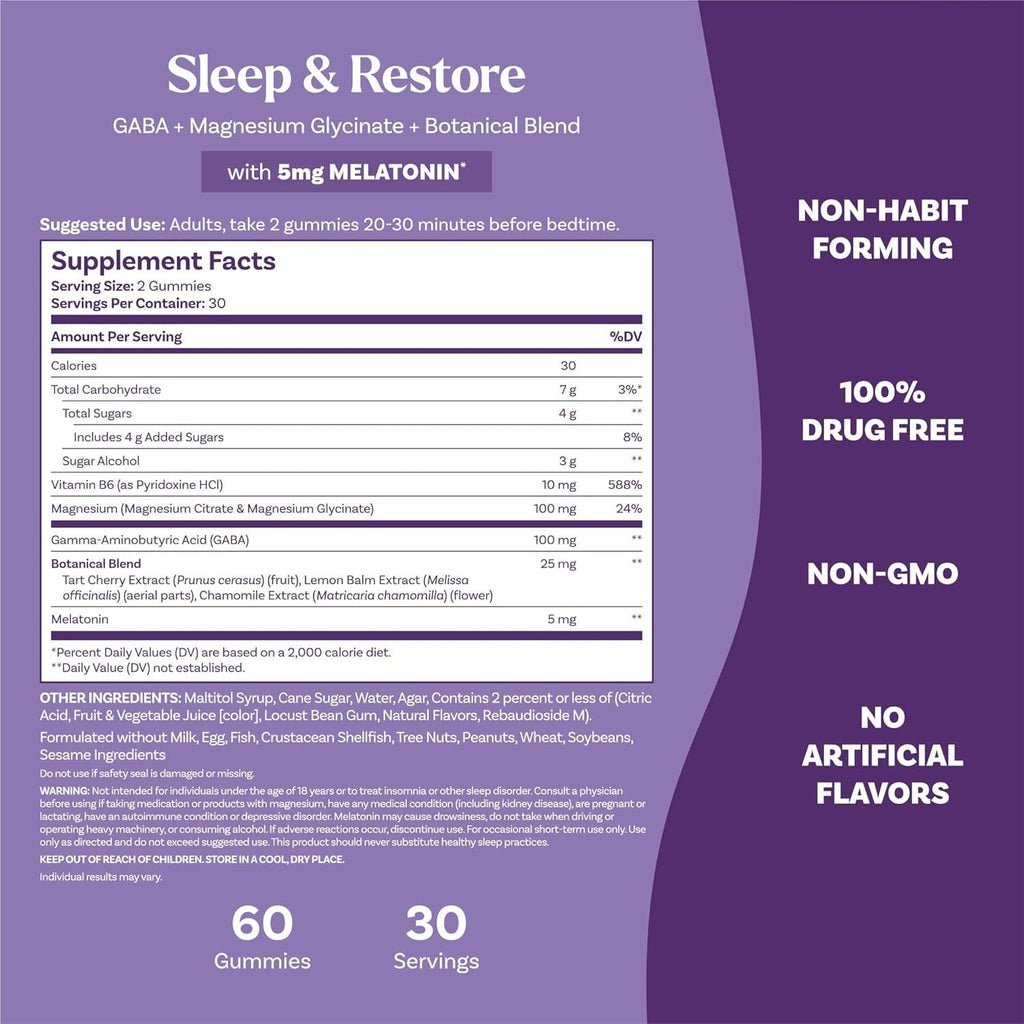 Sleep & Restore With Melatonin Gummies (60 CT)
